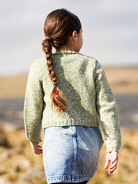 Bonnie Girls Cropped Cable Cardigan by Sarah Hatton
