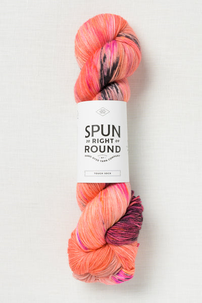 Spun Right Round Tough Sock Coral Pop