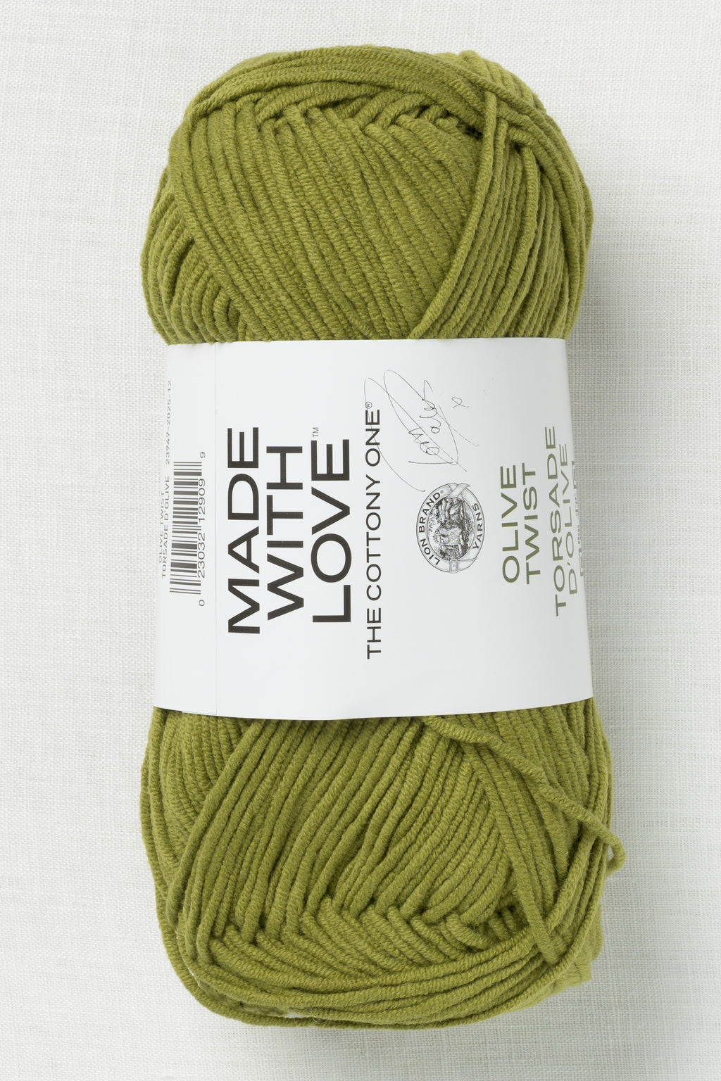 Lion Brand Made With Love The Cottony One 130AG Olive Twist