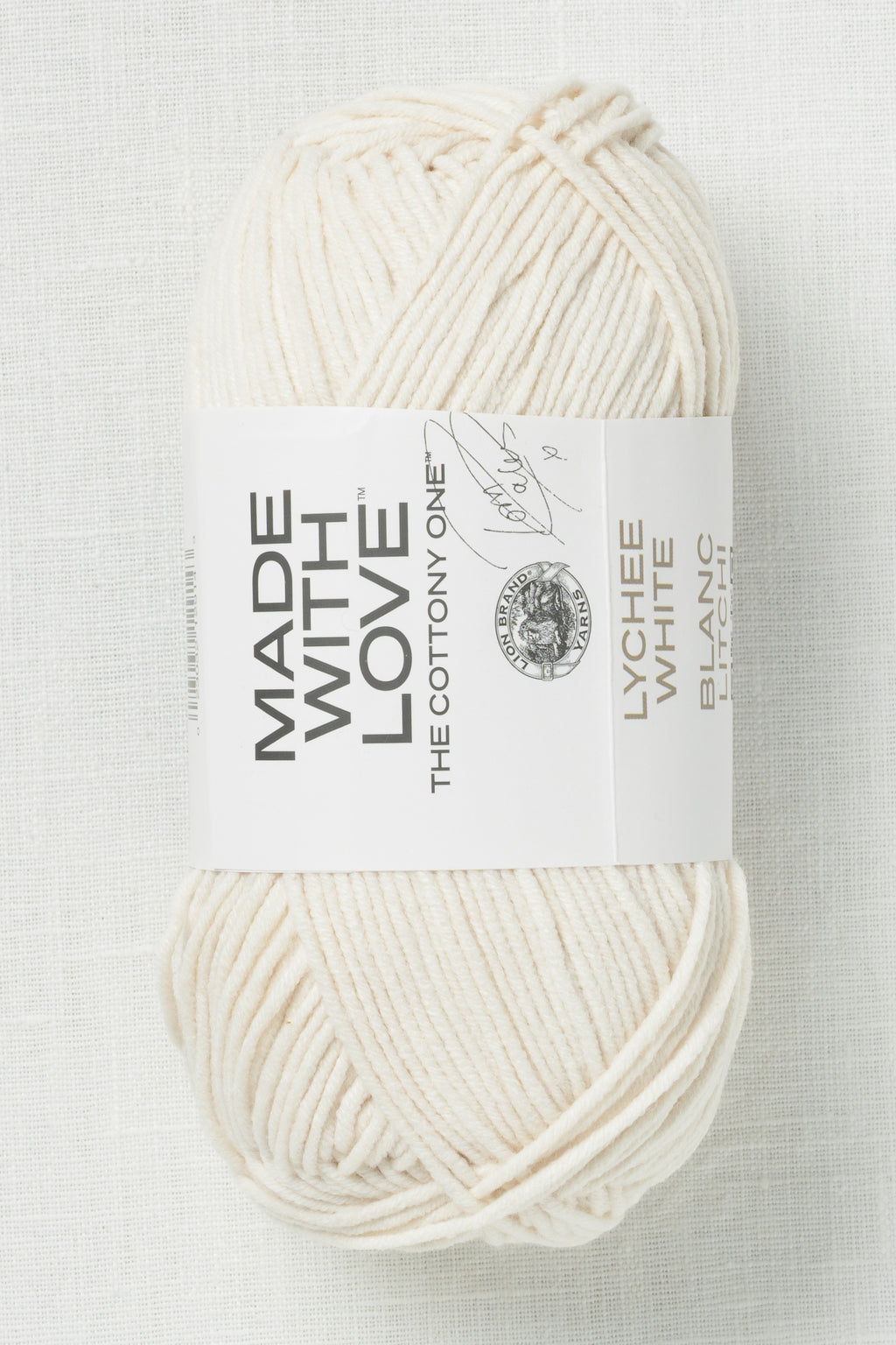 Lion Brand Made With Love The Cottony One 098BB Lychee White