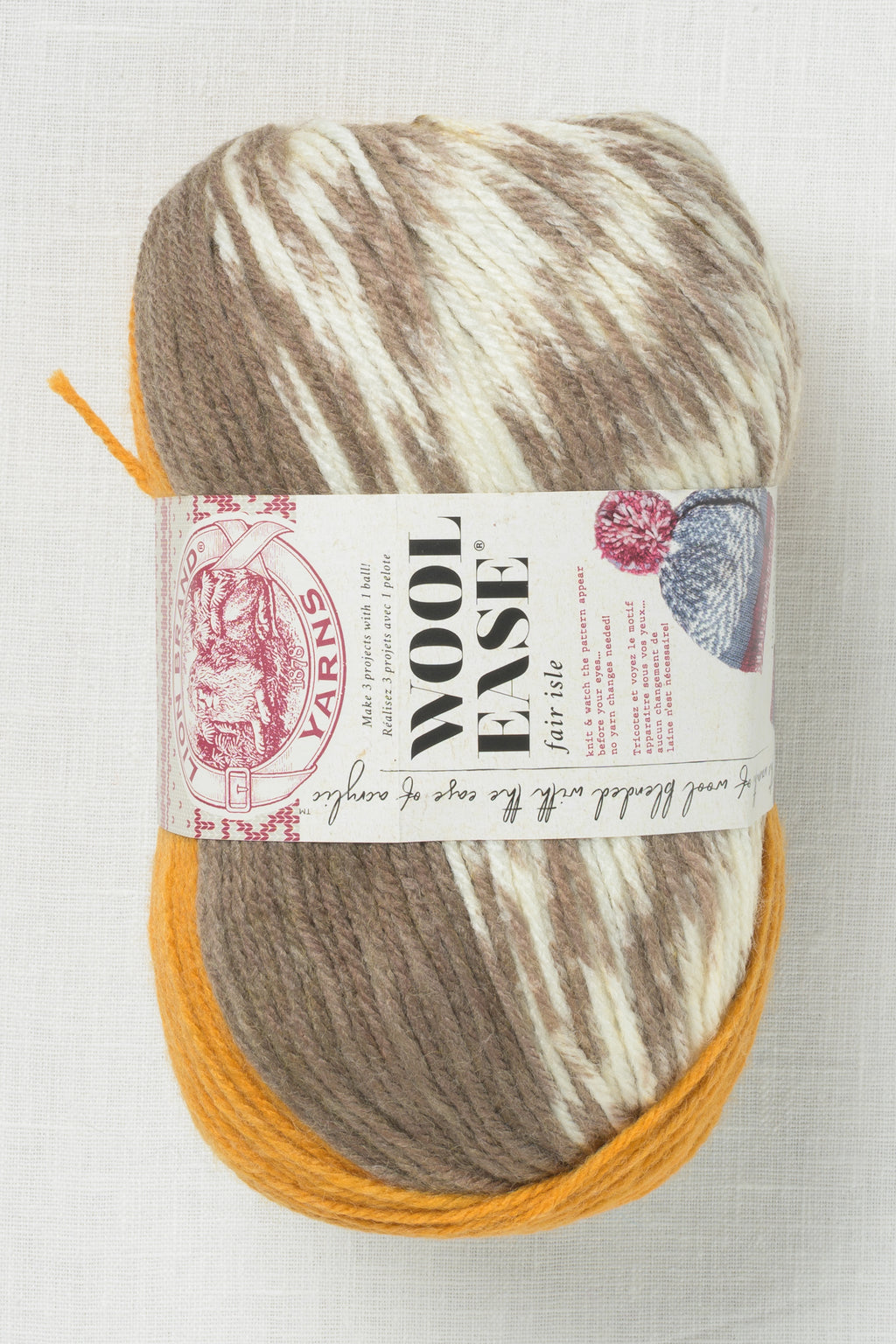 Lion Brand Wool Ease Fair Isle 212AM Golden Taupe
