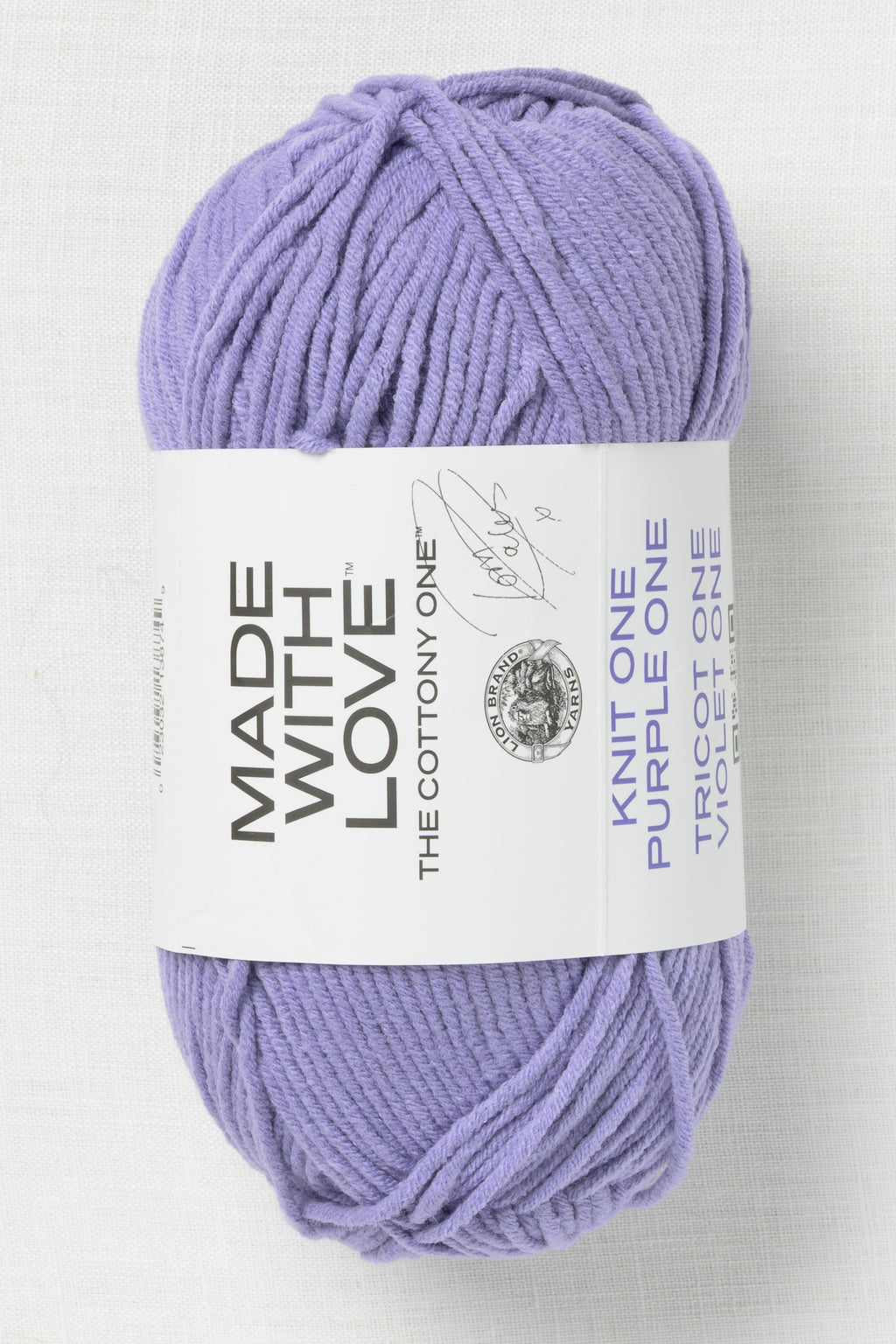 Lion Brand Made With Love The Cottony One 146AR Knit One Purple One