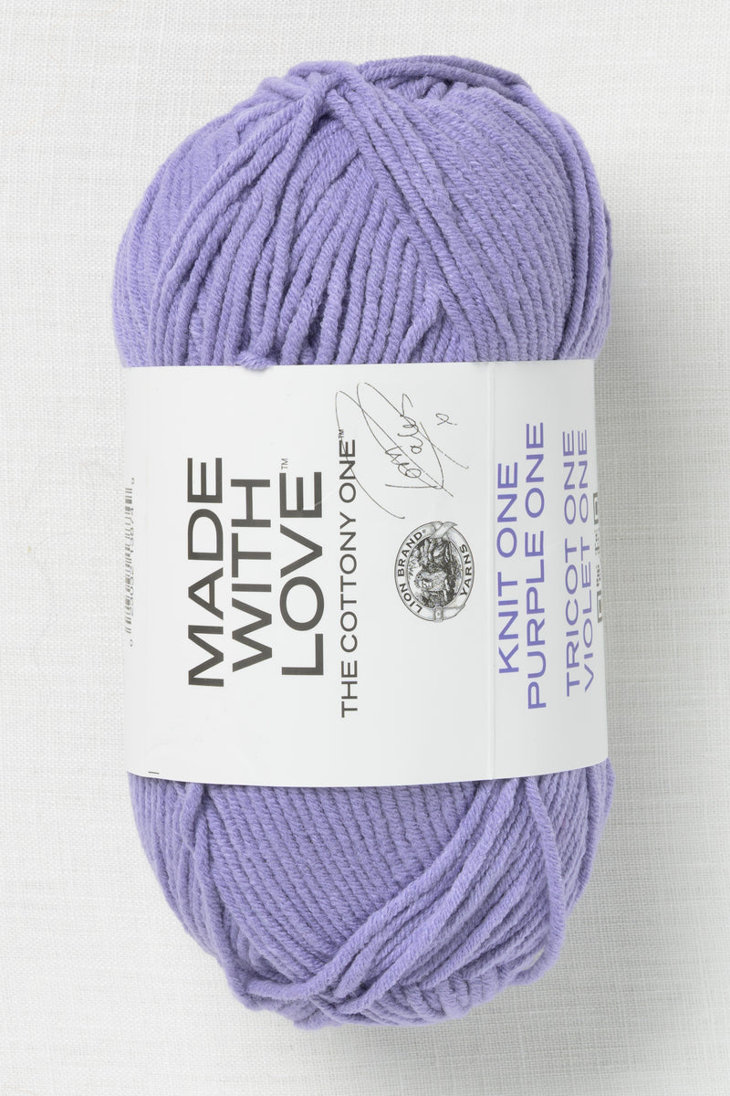 Lion Brand Made With Love The Cottony One 146AR Knit One Purple One