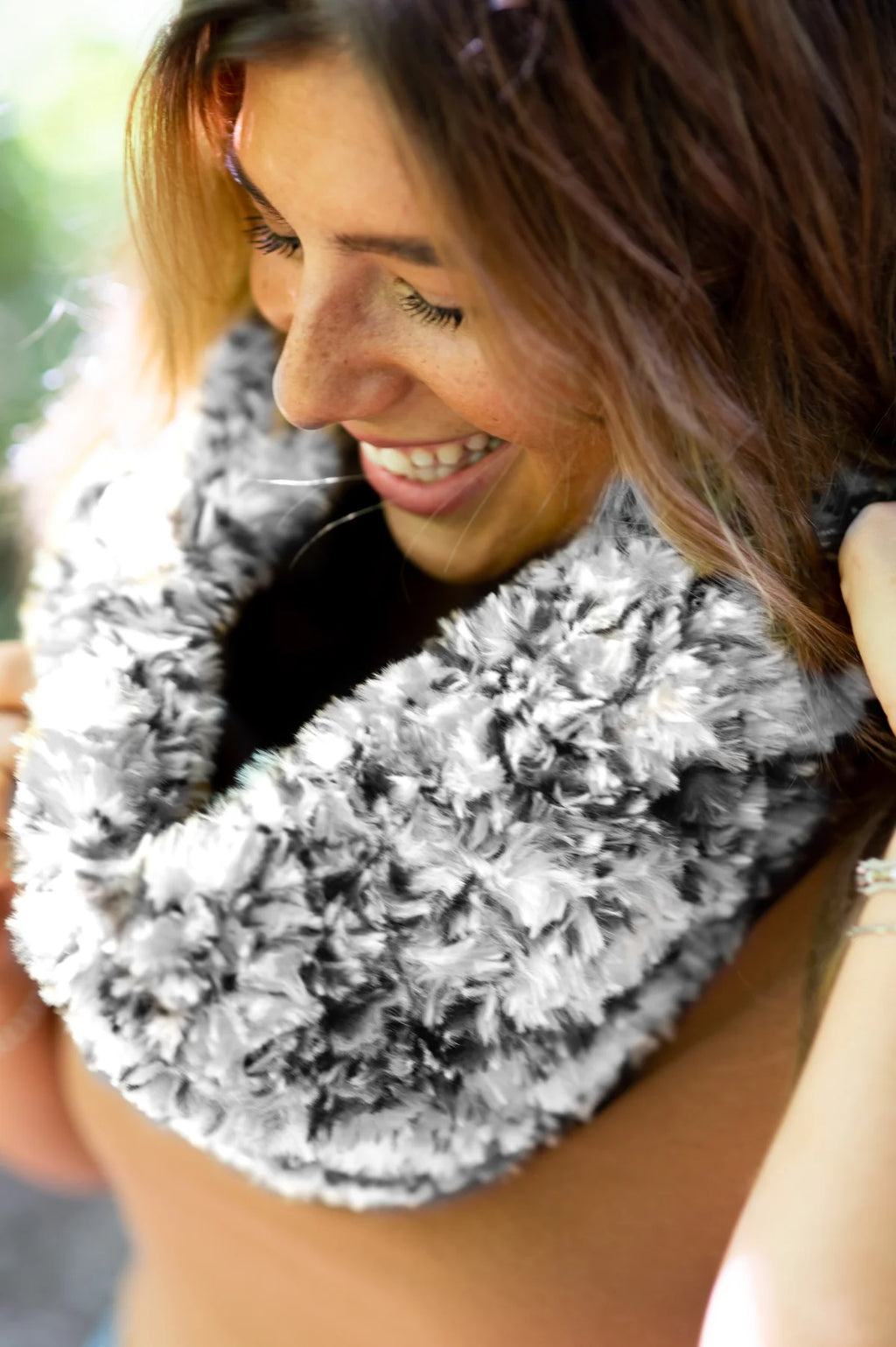 Zebra Cowl (Crochet) by Lion Brand Yarn