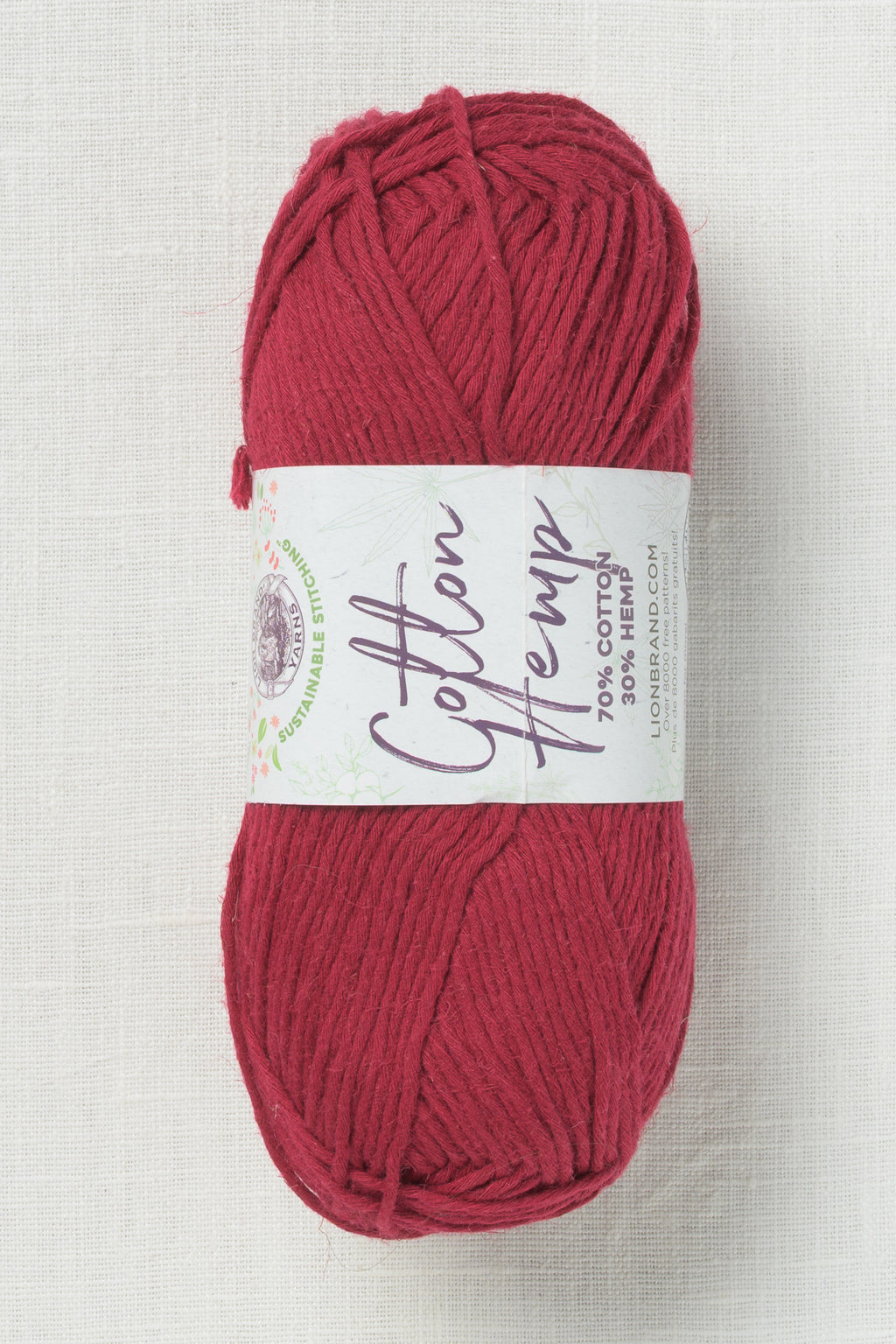 Lion Brand Cotton Hemp 112 Raspberry