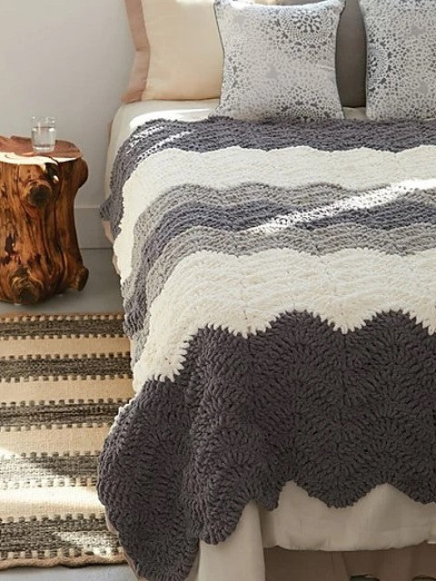 Grey Scale Blanket by Bernat Design Studio