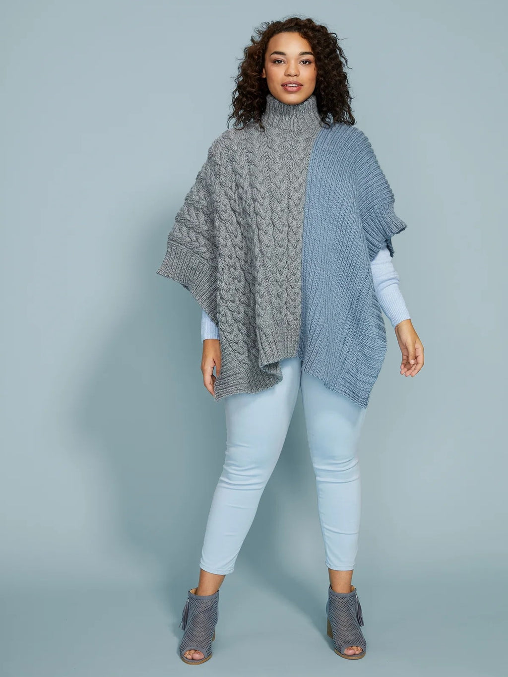 Lane Poncho (Knit) by Lion Brand Yarn