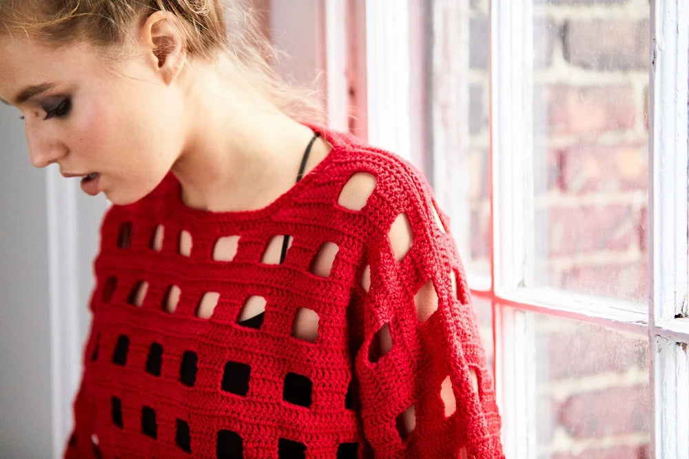 Windowpane Crochet Top