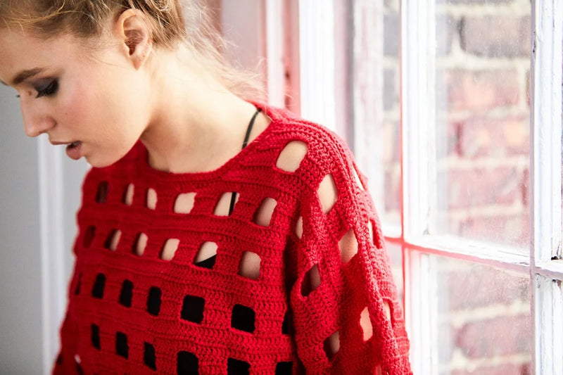 Windowpane Crochet Top