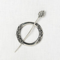 JUL Designs Third Eye Chakra Shawl Pin, White Brass