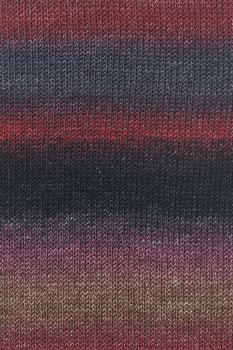 Lang Yarns Merino Plus Color 207 Dark Red Anthracite Berry swatch
