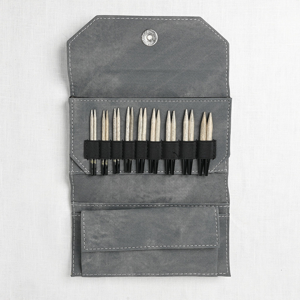 Lykke Driftwood 3.5" Interchangeable Circular Needle Set, Grey Denim Case