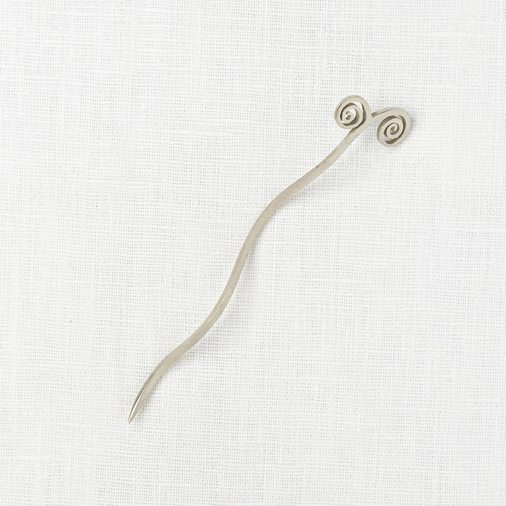 JUL Designs Coil Shawl Stick, White Brass