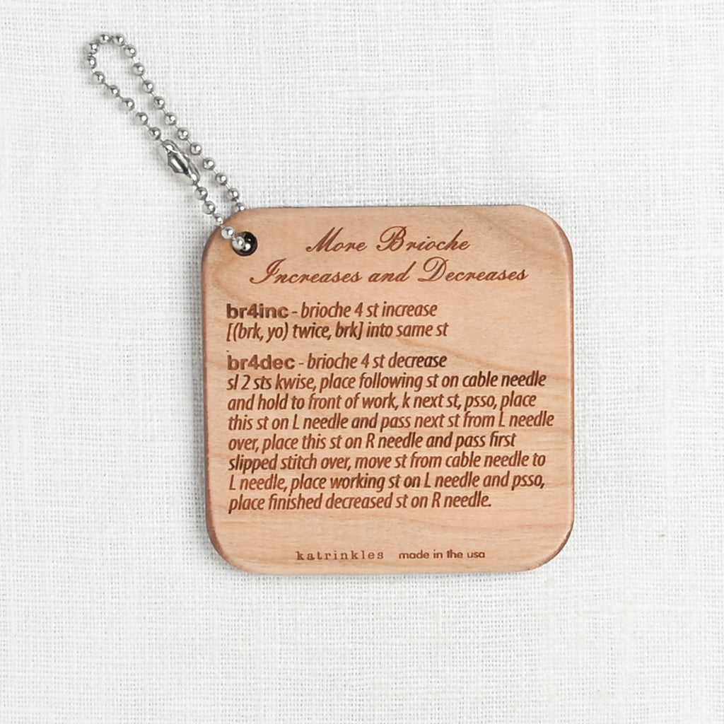 Katrinkles Wood More Brioche Increases and Decreases Instruction Fob