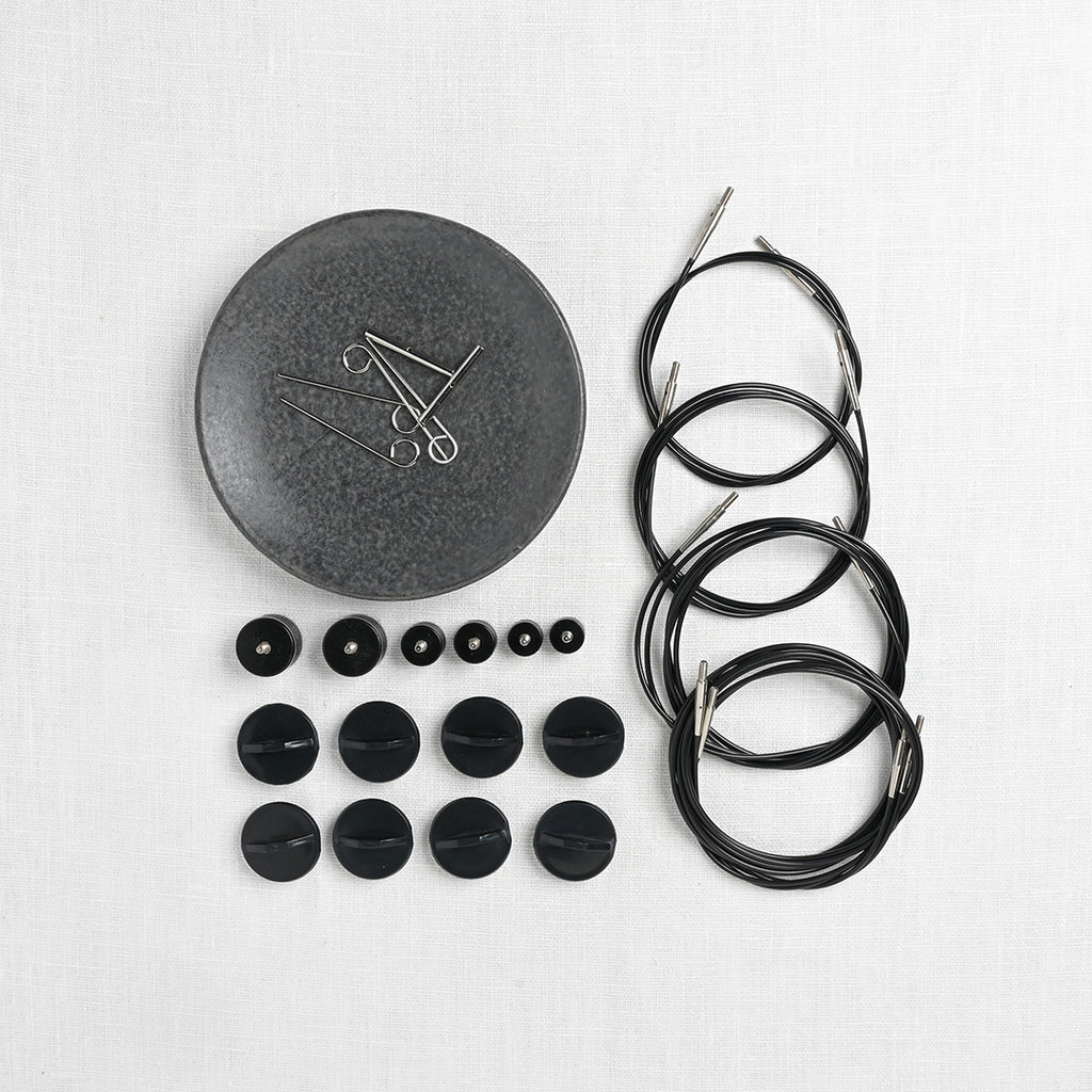 Lykke Driftwood Long Interchangeable Circular Needle Set, Grey Denim Case