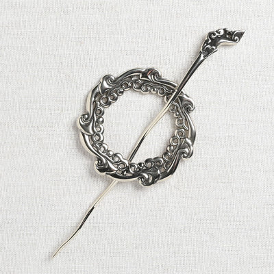 JUL Designs Waterfall Shawl Pin, White Brass