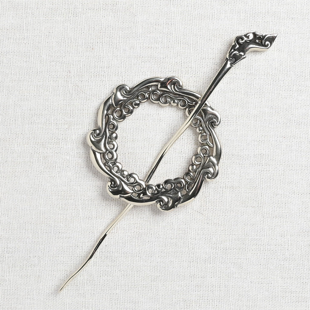JUL Designs Waterfall Shawl Pin, White Brass