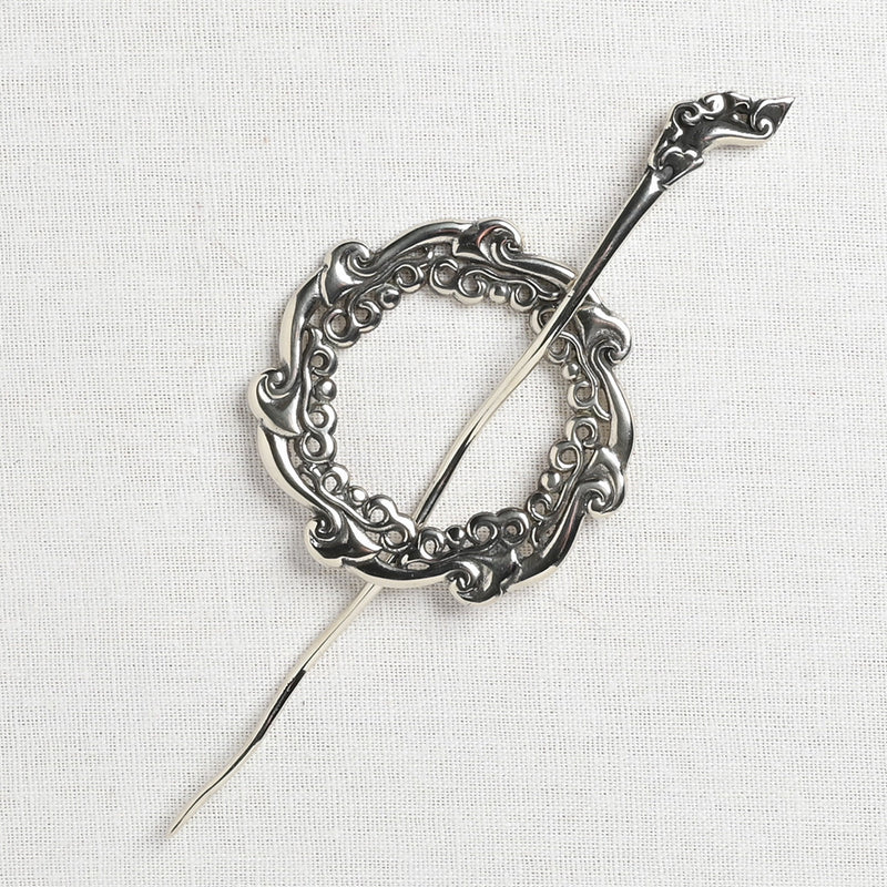 JUL Designs Waterfall Shawl Pin, White Brass