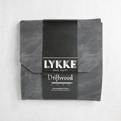 Lykke Driftwood Long Interchangeable Circular Needle Set, Grey Denim Case