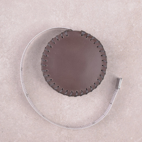 Hand-Stitched Leather Tape Measure, Espresso