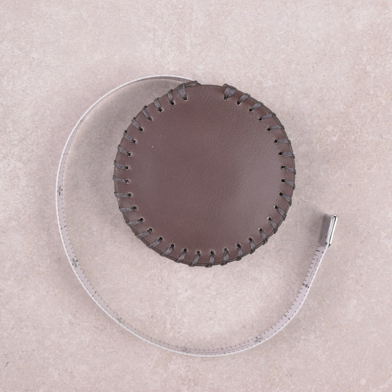 Hand-Stitched Leather Tape Measure, Espresso