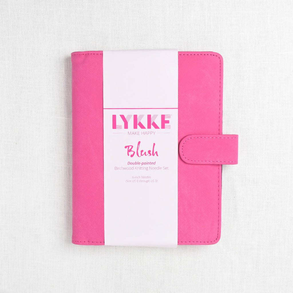 Lykke Blush 6" Double Point Needle Set, US 0-5, Fuchsia Denim Case