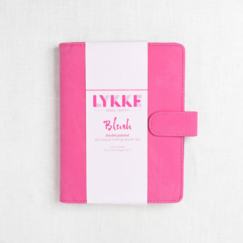 Lykke Blush 6" Double Point Needle Set, US 0-5, Fuchsia Denim Case