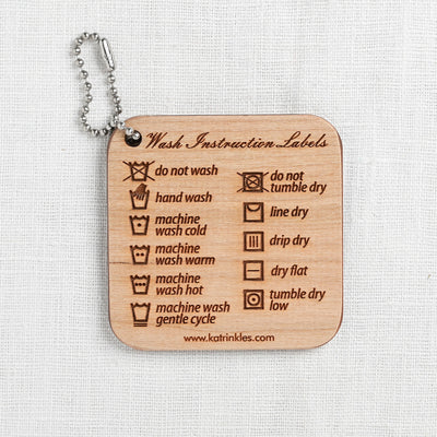 Katrinkles Wash Instruction Labels Fob