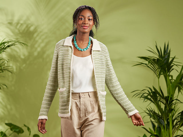 Piper Blurred Stripes Picot Cardigan
