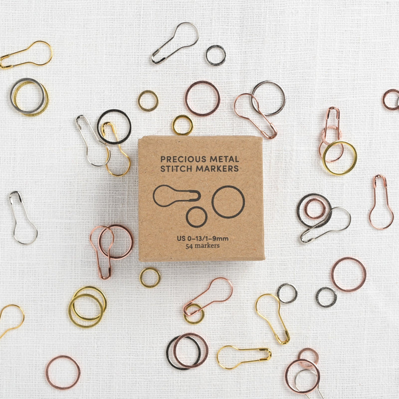 Cocoknits Precious Metal Stitch Markers, Assorted Gold, Silver, Copper