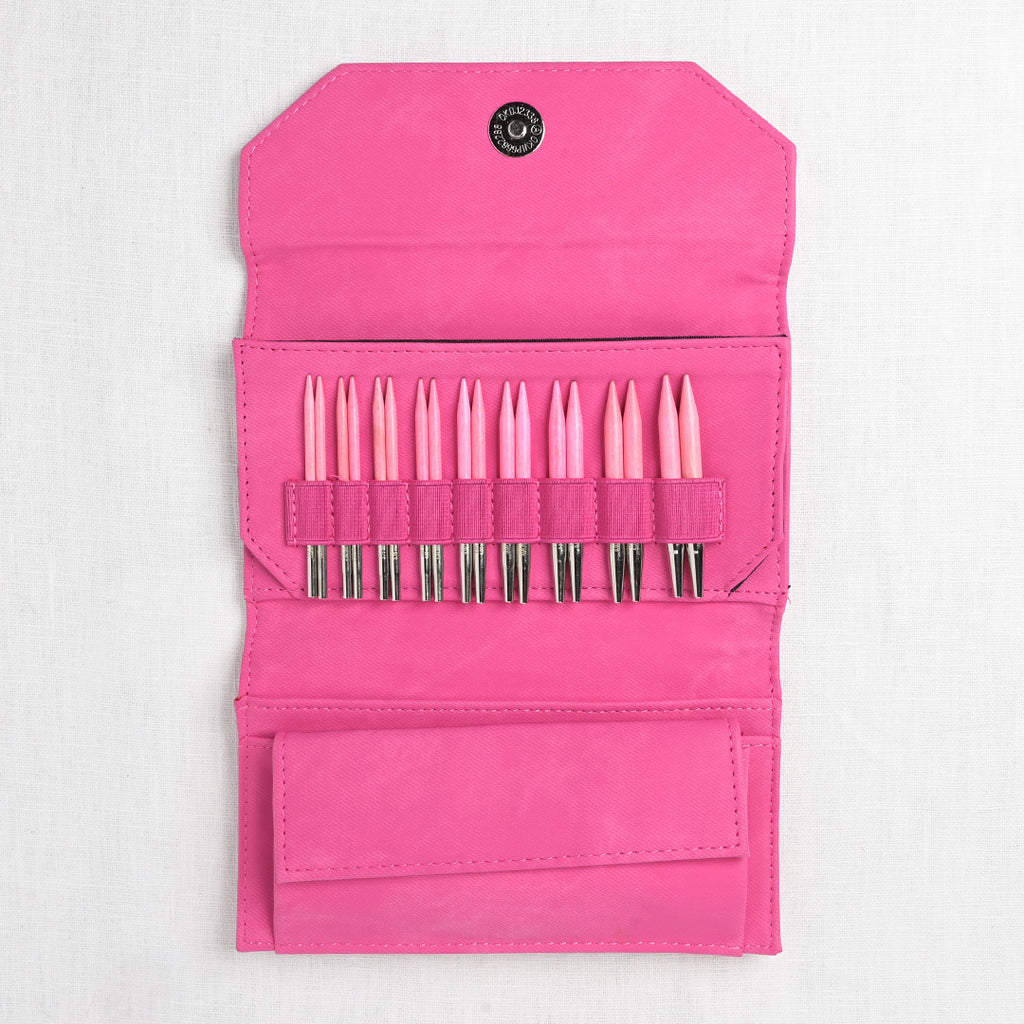 Lykke Blush 3.5" Interchangeable Circular Needle Set, Fuchsia Denim Case
