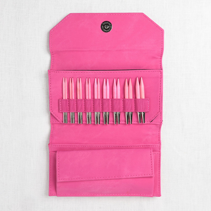 Lykke Blush 3.5" Interchangeable Circular Needle Set, Fuchsia Denim Case