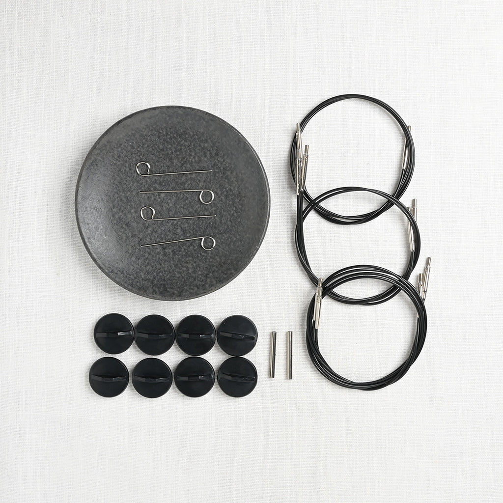 Lykke Driftwood 5" Interchangeable Circular Needle Set, Grey Denim Case