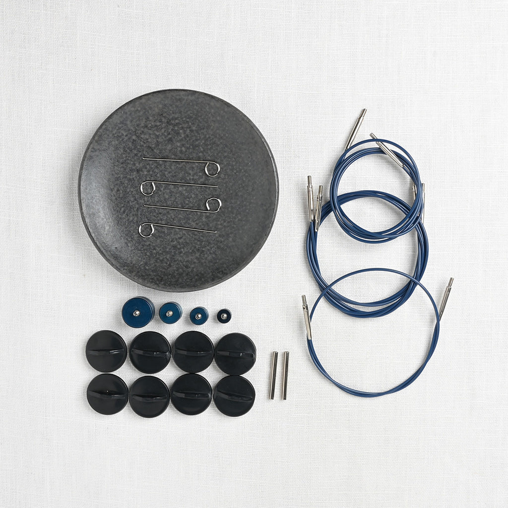 Lykke Indigo 6" Interchangeable Crochet Hook Set, Blue Denim Case