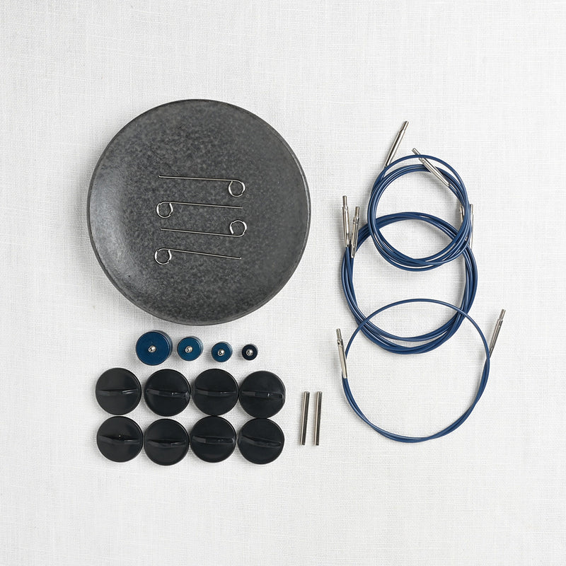 Lykke Indigo 6" Interchangeable Crochet Hook Set, Blue Denim Case