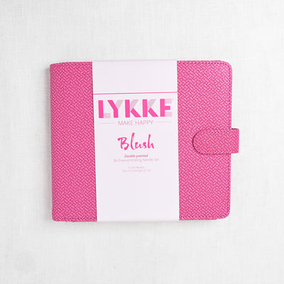 Lykke Blush 6" Double Point Needle Set, US 6-13, Fuchsia Basketweave Case