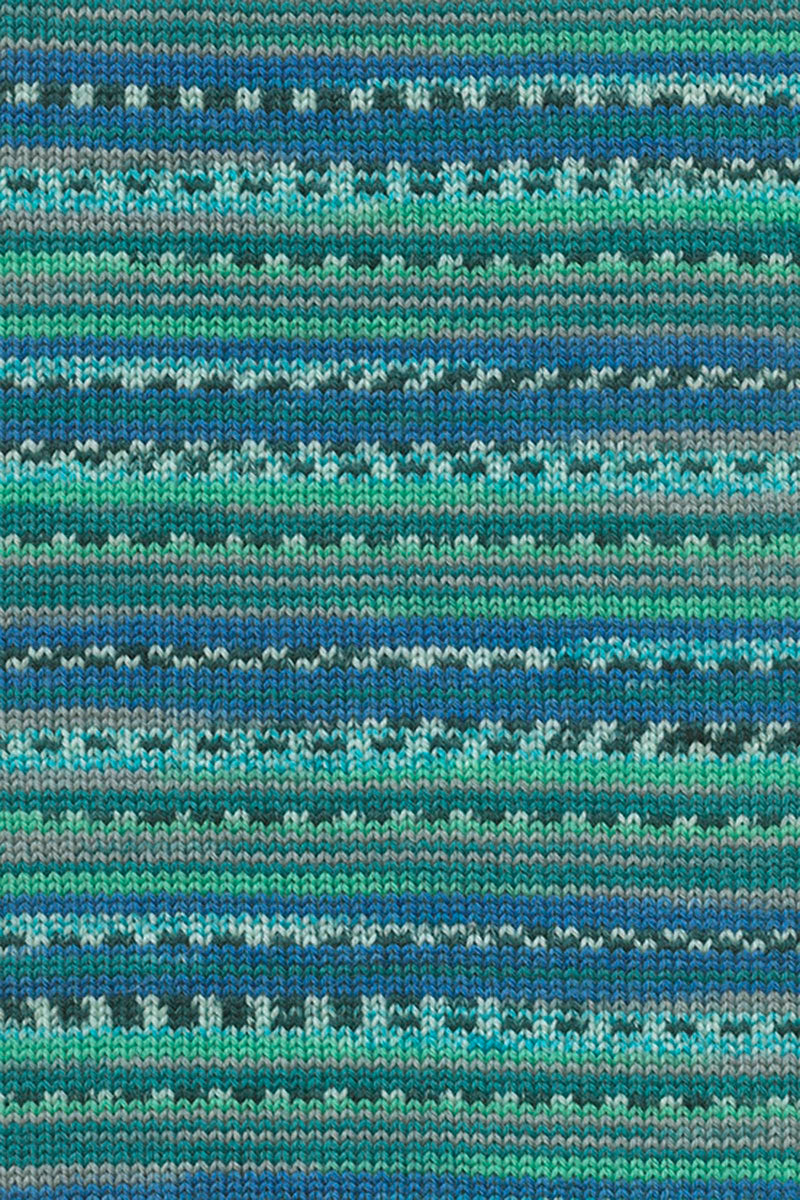 Lang Yarns Merino 200 Bebe Color 373 Teal Colorwork Print swatch